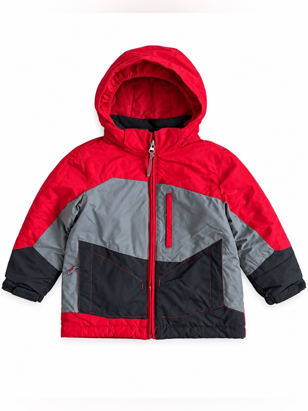 L.L. Bean Kids Red Gray Black Insulated Hooded Winter Jacket Toddler Size 3T